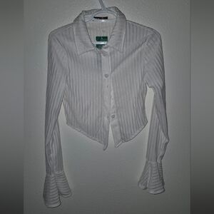 Womens White Striped Shirt